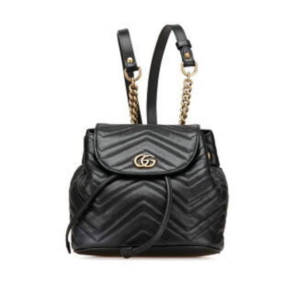 Gucci GG Marmont Backpack Black Leather - Picture 1 of 8